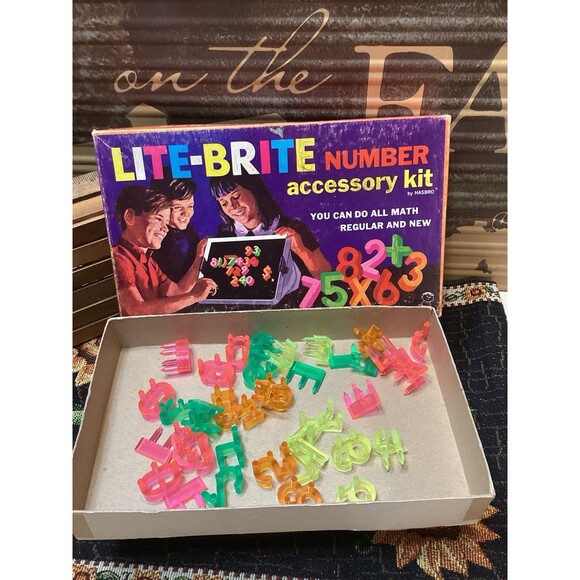 Lite Brite Numbers Accessory Kit + Alphabet & Peg Refill Sets Light Bright 1968 - Picture 5 of 16